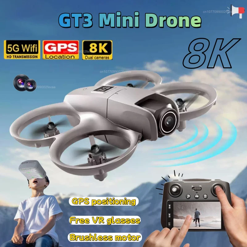 Dron GT3 con gafas VR 8K HD Cámara Dual GPS 5G fotografía aérea