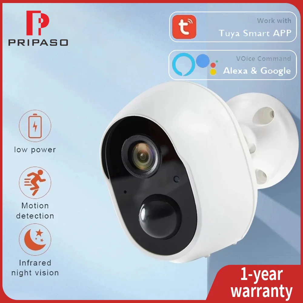 Tuya Wireless Camera 1080P Ip Battery Camera Ricaricabile Outdoor Ip65 Cam Cctv Wifi Telecamera Di Sicurezza Supporto Pannello Solare E Scheda Tf