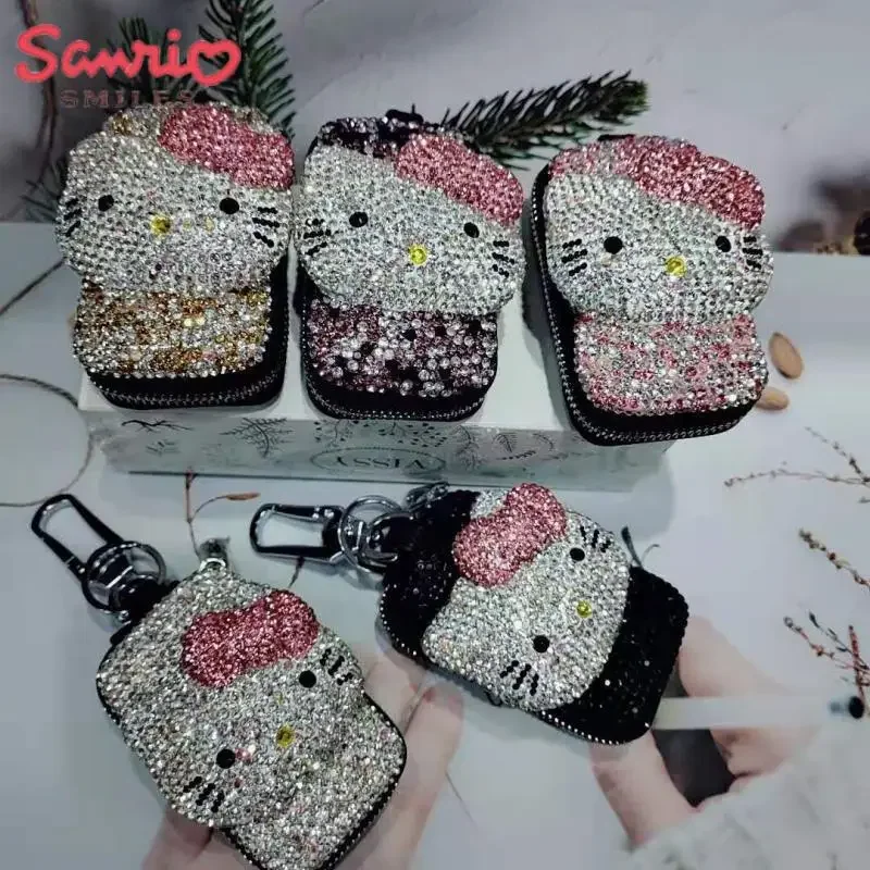 

Kawaii Sanrio Y2K Hello Kitty аниме бриллиантовый Автомобильный ключ чехол Hottie блестящий брелок Портативный мультяшный милый девочка украшение подарок