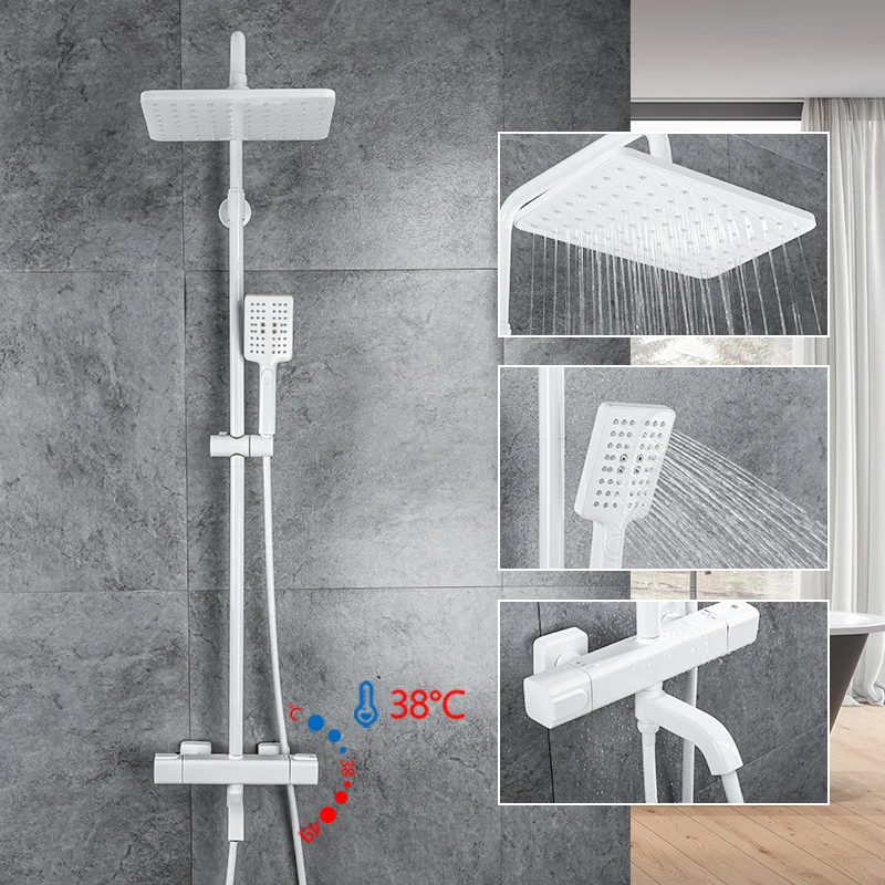 Bathroom Faucet Bathroom Shower Faucet Set Thermostatic Mixing Valve GAPPO Shower Faucets Thermostatic Faucet For Bathroom Mixer Waterfall Faucet Shower Thermostat Tap Rainfall
