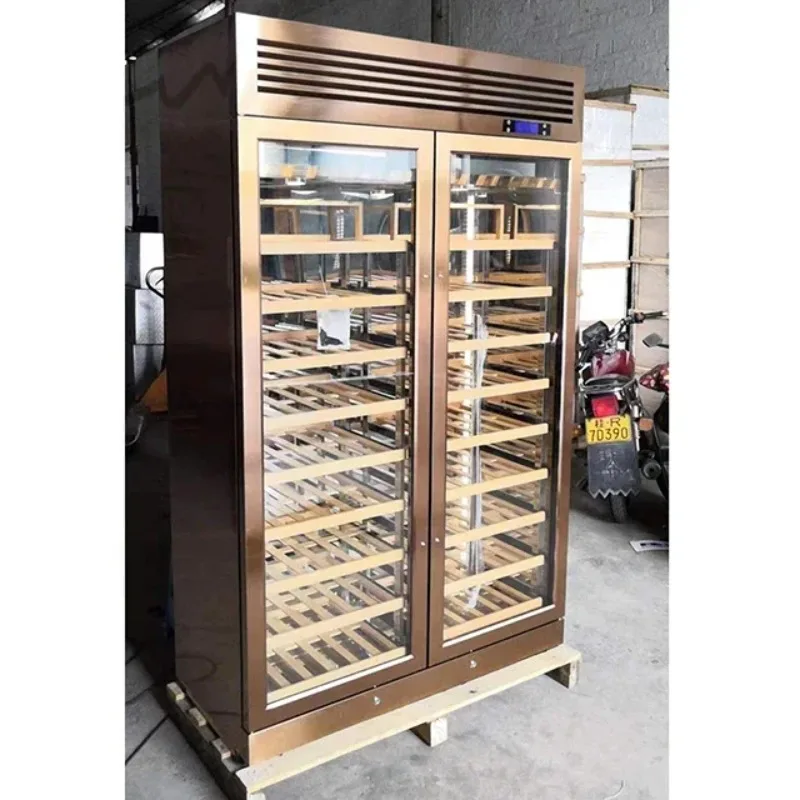 European Thermostatic Wine Cabinet Wine Cooler Cabinet 200 Bottles Full Fridge Commercial