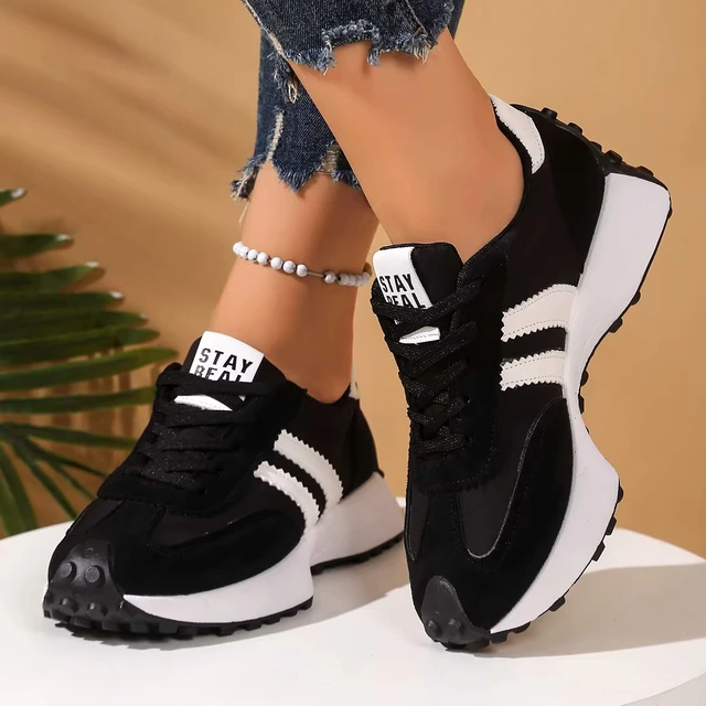 Women's Chunky Platform Mesh Sneakers - Retro Breathable Walking Trainers