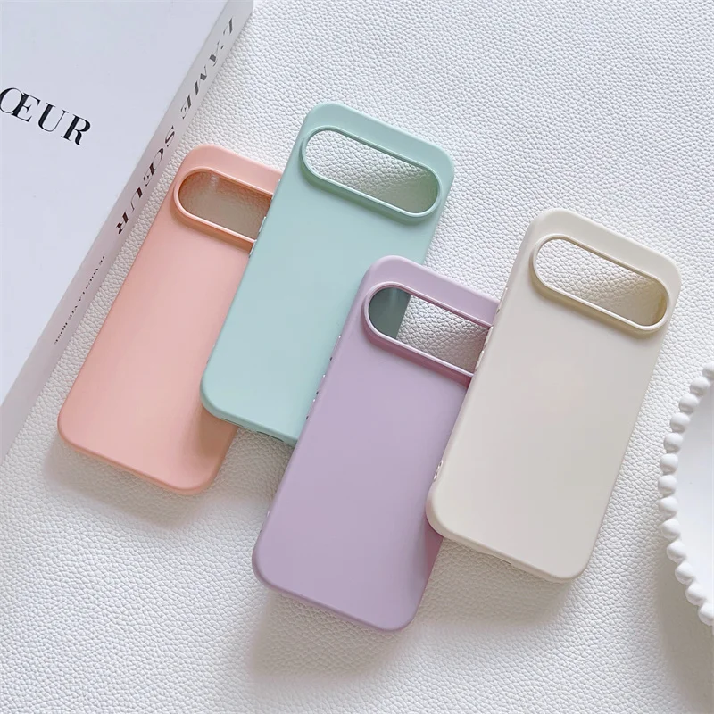 Fashion Liquid Silicone Case for Google Pixel 6-10 Pro 9 XL 7A 6A Shockproof Phone Case Bumper Soft Back Cover
