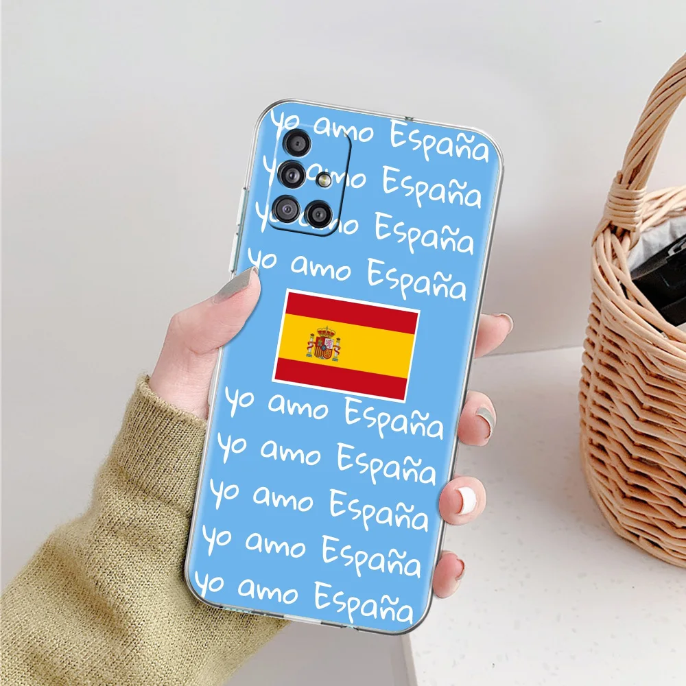 Clear Phone Case with Spain Flag Design