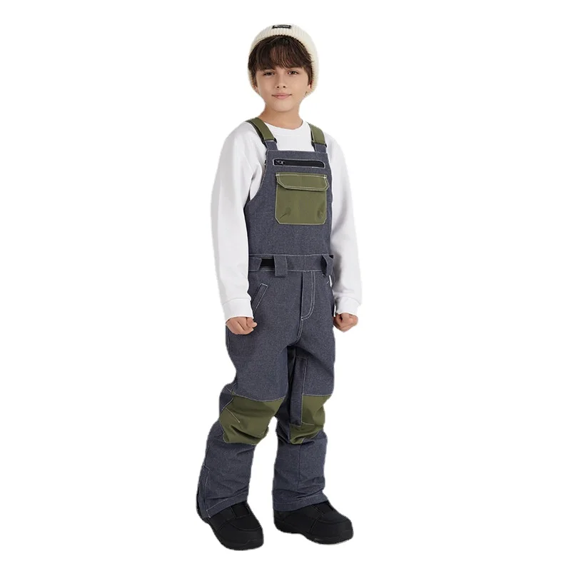 

Children One-Piece Ski Pants Girls Snowboarding Pants Overall Boys Kids Jumpsuit Windproof Waterproof Snow Pants Winter Clothing