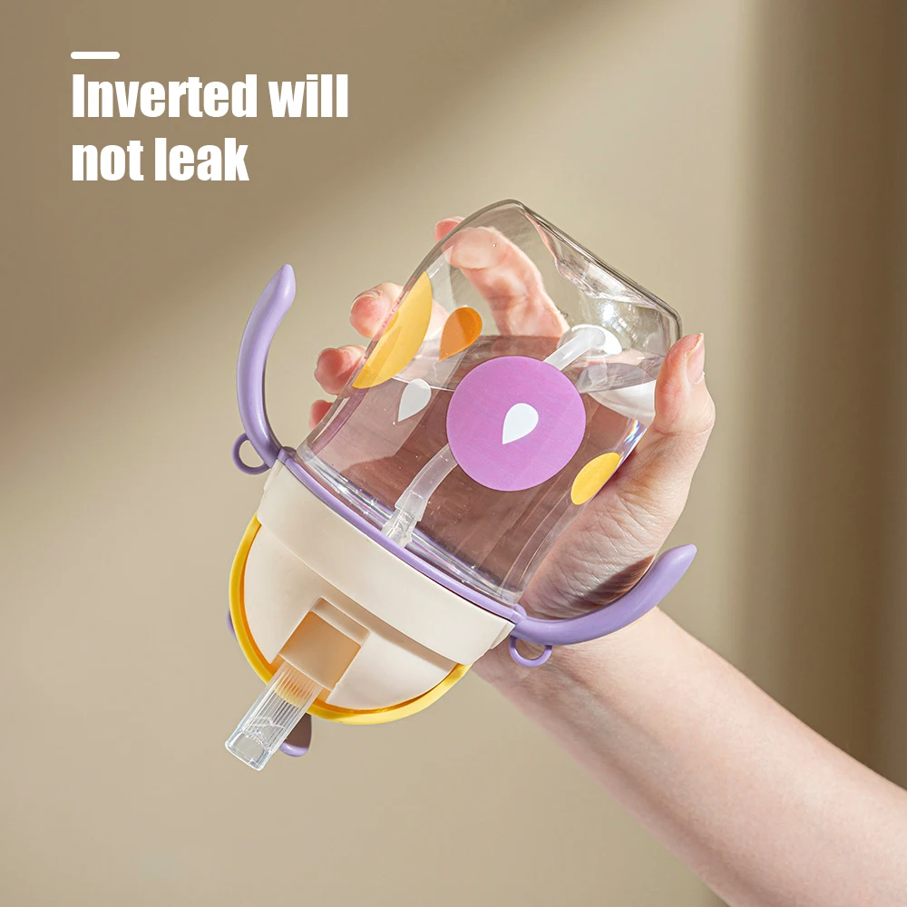 250m unique rotating windmill baby anti choking straw water bottle, bright colors, elements that children like, BPA free