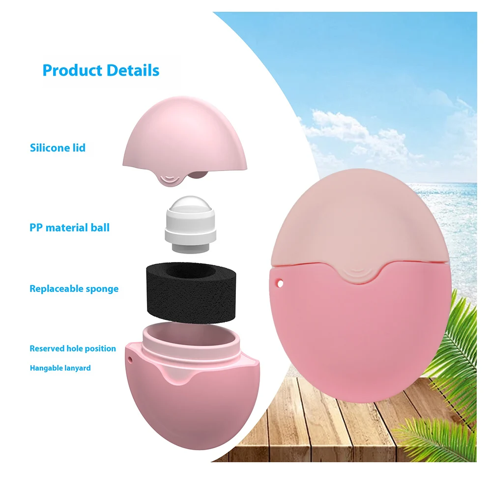 1PCS Roll on Sponge Applicator Silicone Sun Lotion Applicator Refillable Suncream Roller Applicator Portable for Outdoor Travel