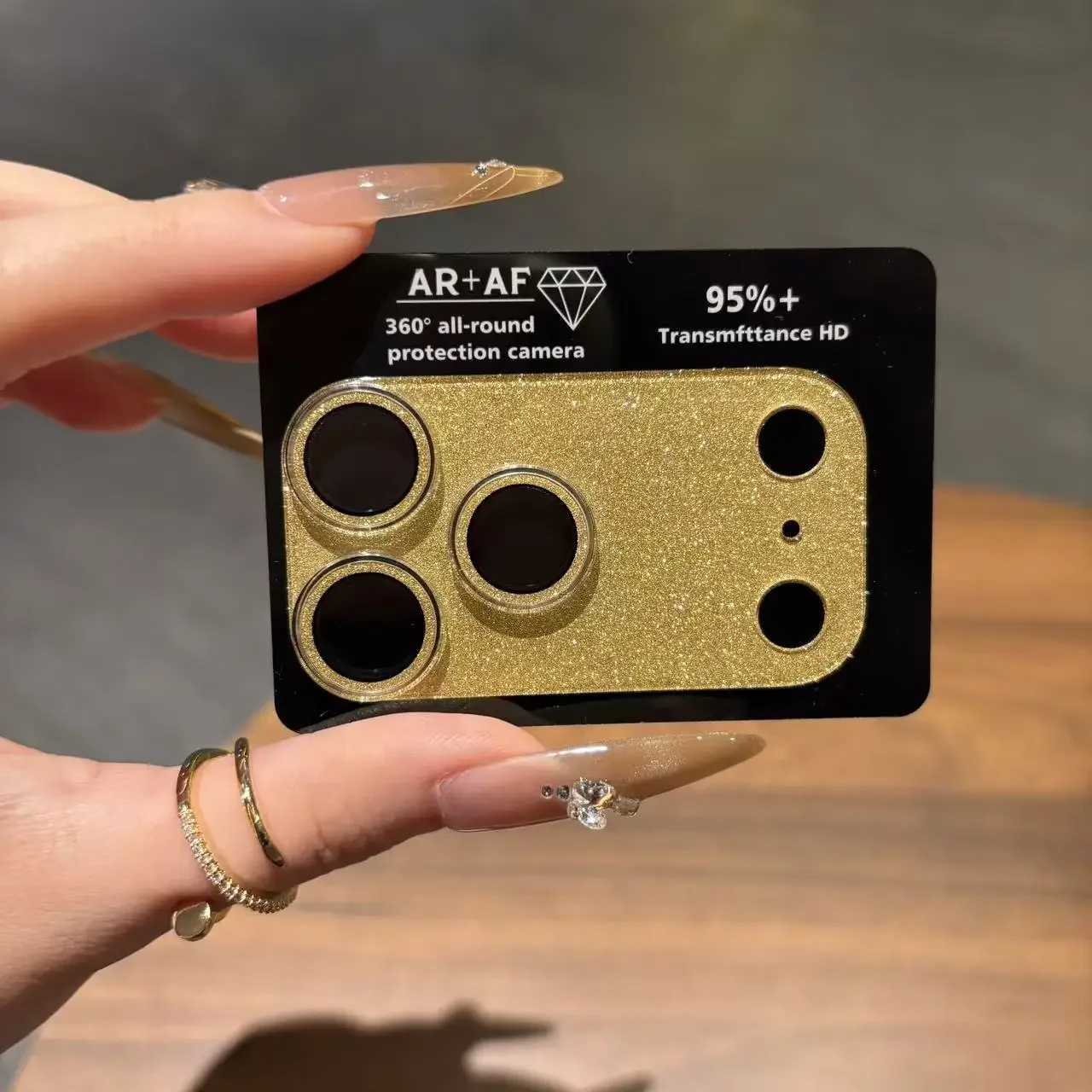 Luxury Glitter Acrylic Camera Protector Film - Shockproof Shiny Lens Cover