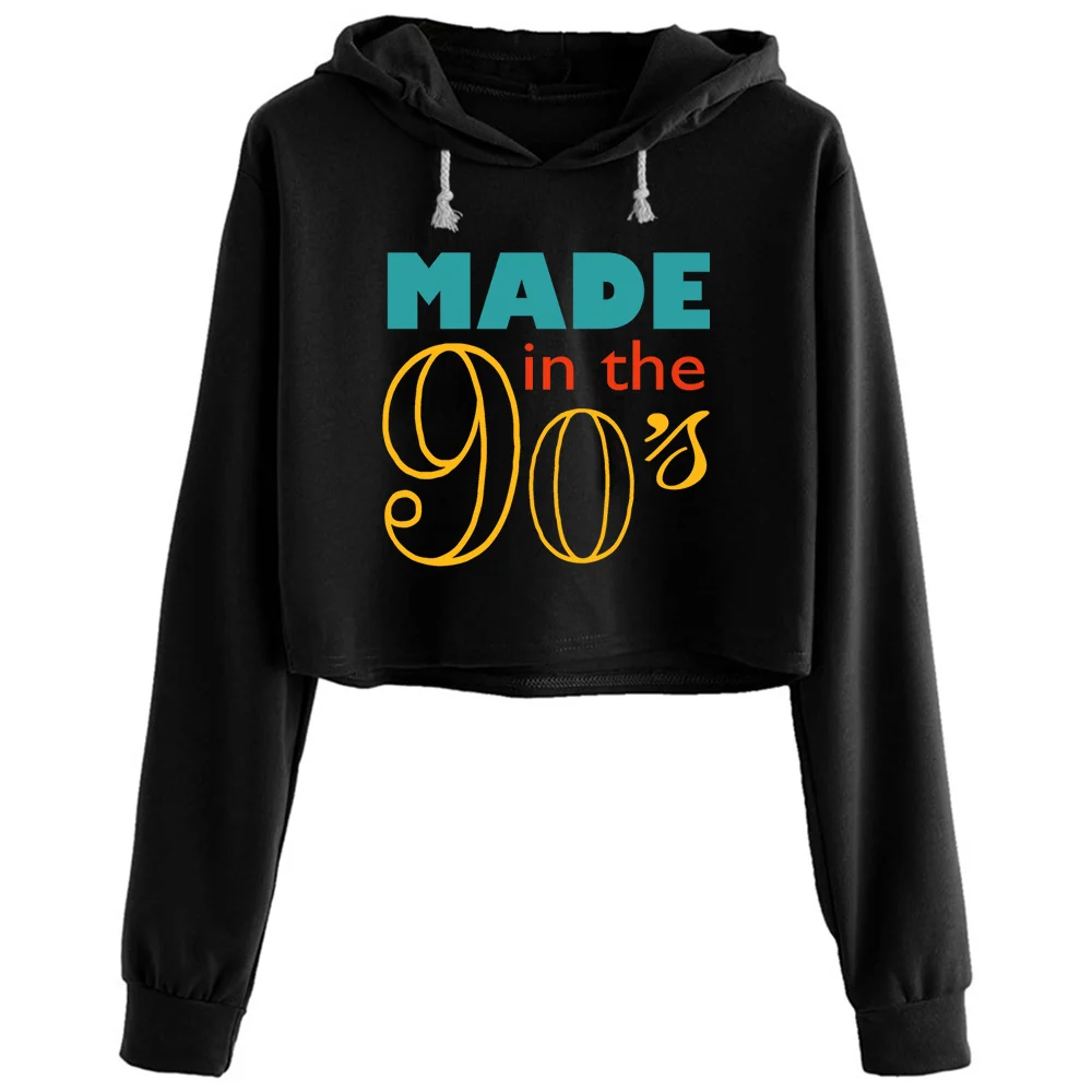 Made In The 90s Hoodies Women Korean Y2k Kawaii Goth Pullover For Girls | Женская одежда