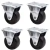 4Pcs Casters Heavy Duty 2 inch Rubber Black Caster Wheels with Rigid Fixed Non-Swivel Top Plate for Furniture 1