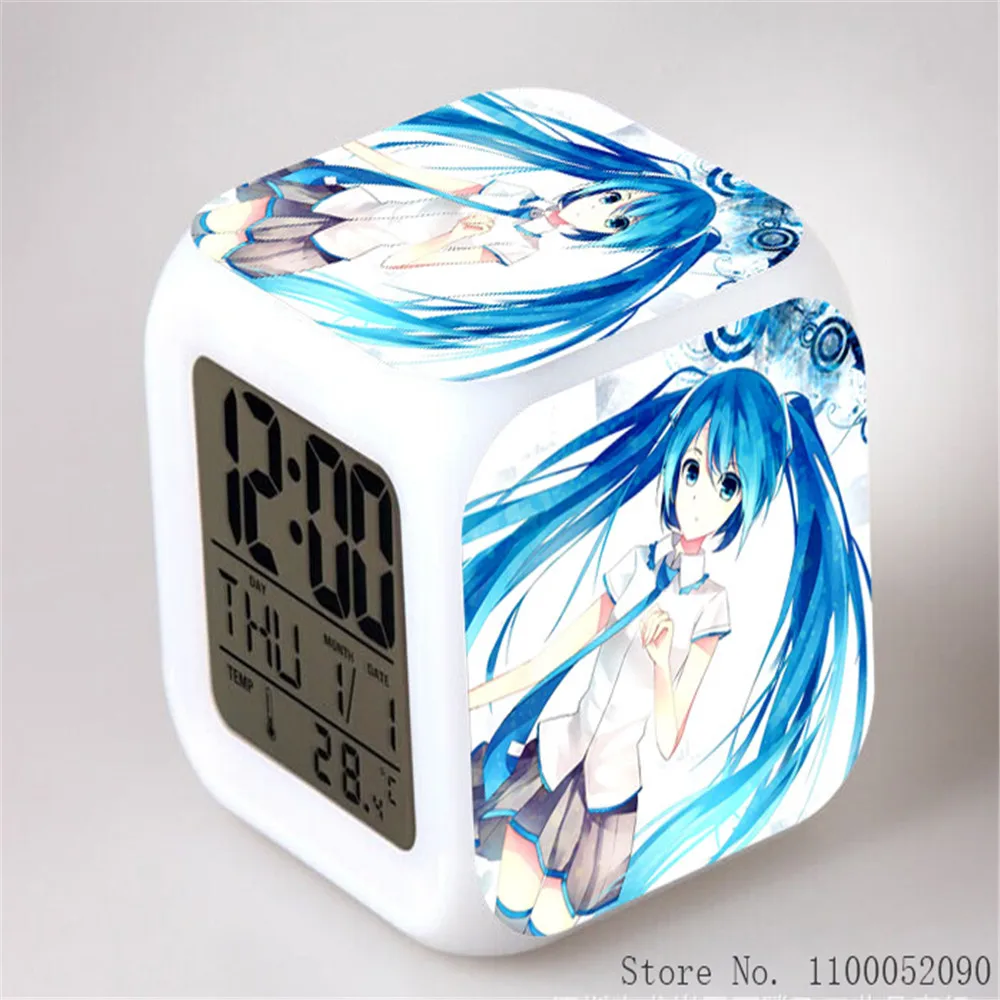 3D Hatsune Miku Digital Printed Creative Alarm Clock Disney Anime