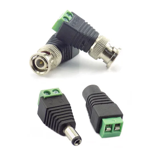 

12V DC BNC Connector DC Power Male Female Plug Adapter CCTV Video Balun System Security Coax CAT5 for Camera LED strip H10