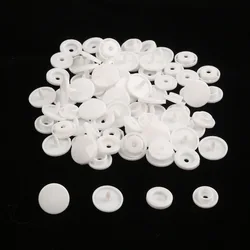 10 Sets of Round Plastic Snap Button Fasteners - T5(12MM) (White)