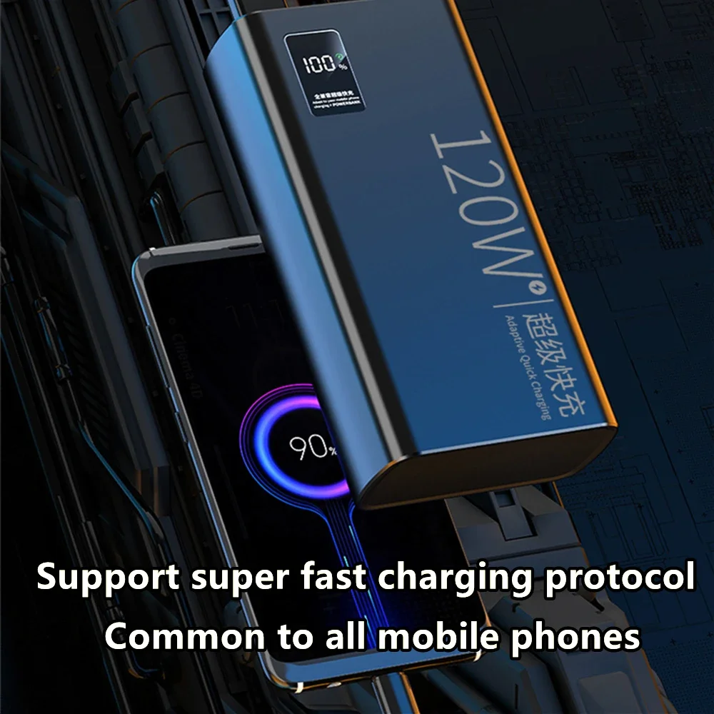 100000mAh Power Bank 120W Fast Charging 100% Sufficient Capacity Portable Battery Charger For iPhone Xiaomi Samsung Warranty 7 S773dd4994e134574965d42e91babd0f6D