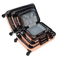 Wings SWAN - Ensemble de 4 valises rose sale, ensemble de voyage sur roulettes, valises rigides roses (cabine, moyenne, grande, XL) 5