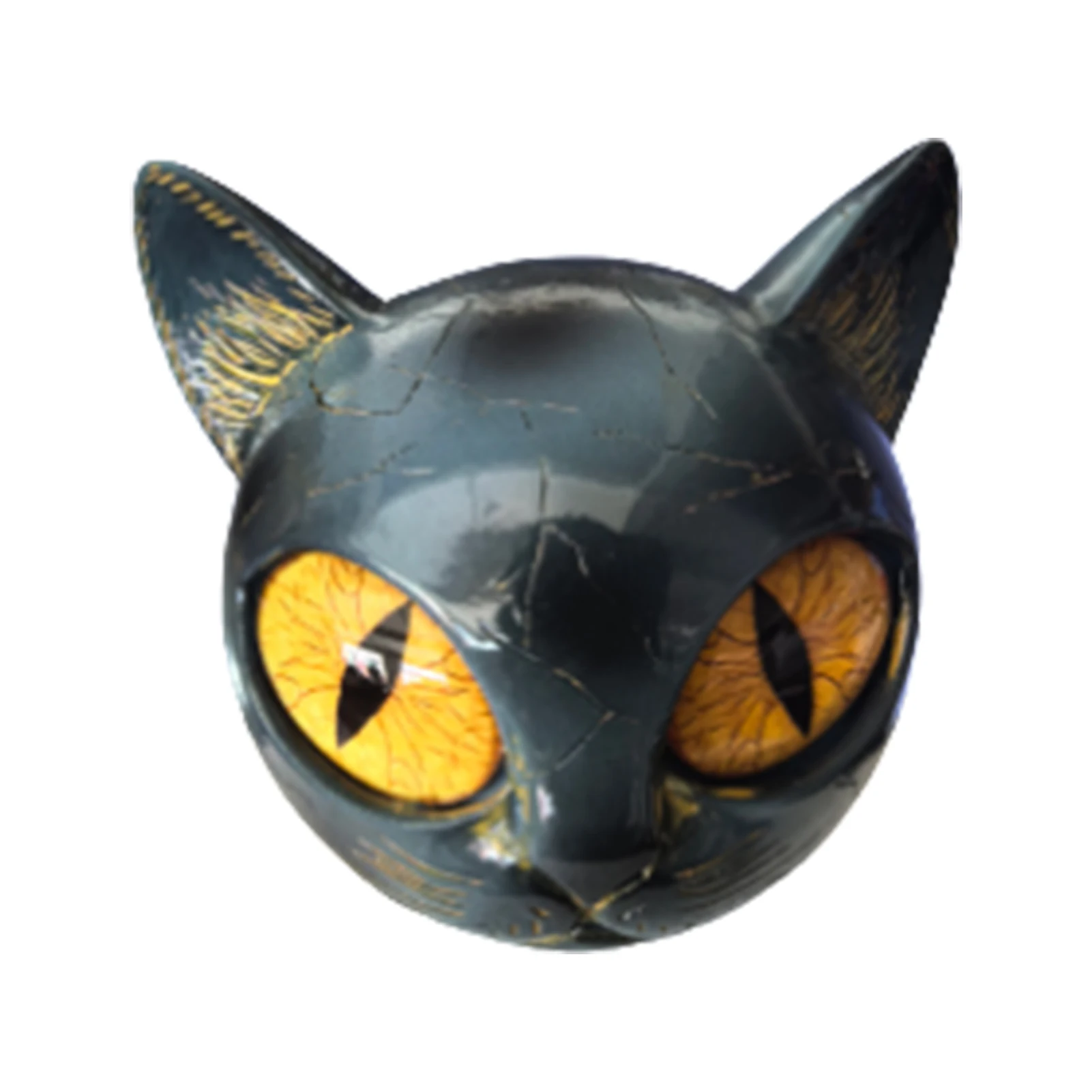 Black Cat Stone Figurine - Handcrafted Resin Min-i Cat Statue With
