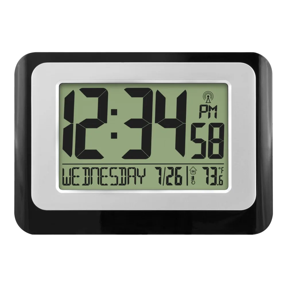 

Black Atomic Digital Calendar Desktop Temperature Control Alarm Clock