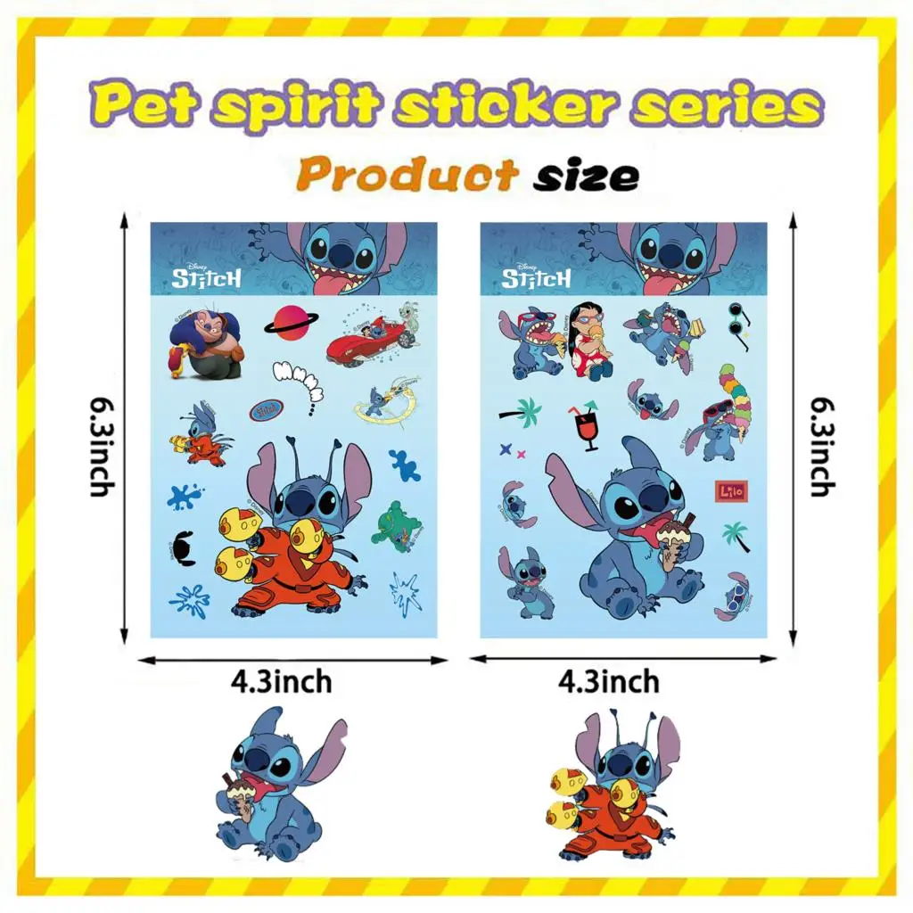 32Sheets Children DIY Puzzle Sticker Cartoon Stitch Character Assemble Stickers Kids Toys Boys Girls Gifts 5