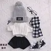20cm Doll Clothes Gray Wool Hat Cool Artistic Style Suit Cotton Doll Clothes Fat Body Can Be Worn Fans Children Dolls Cute Gifts 3