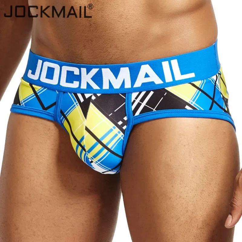 Jockmail Marca Biancheria Intima Sexy Slip Da Uomo Stampa Scozzese Asciugatura Rapida Slip Hombre Mutandine Uomo Bikini Cueca Biancheria Intima Gay Pe