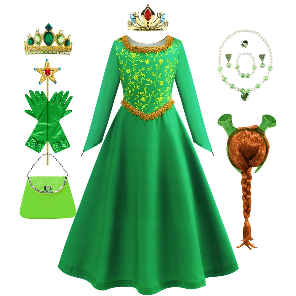 Fiona Costume Kids Princess Green Fancy Dress Shrek Costume Halloween Fantasy Party Suit Role Play for Girls - AliExpress 1501 Fiona Costume Kids Princess Green Fancy Dress Shrek Costume Halloween Fantasy Party Suit Role Play for Girls - AliExpress 1501