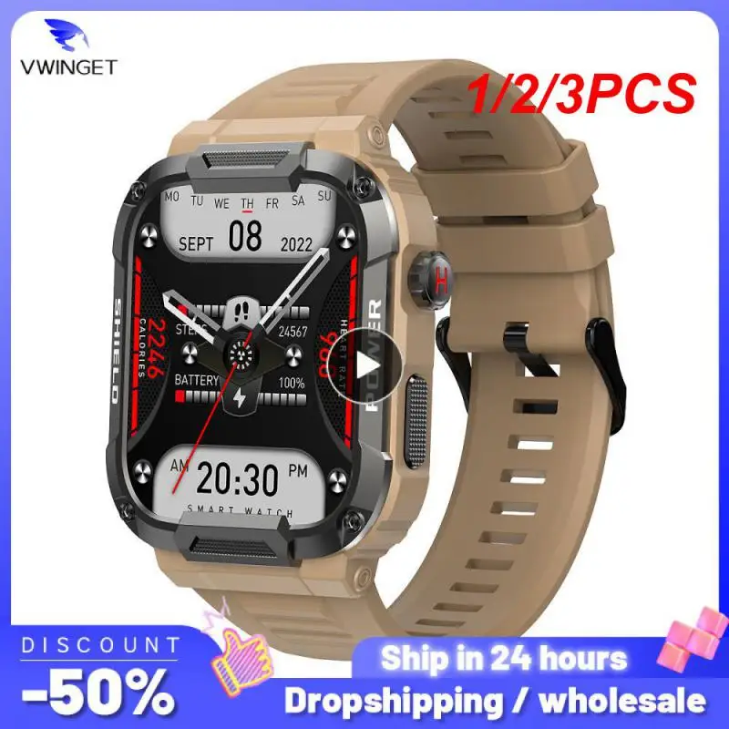 

1/2/3PCS New Full Touch Smart Watch Men For Android Blood Pressure Oxygen Fitness Watch 5 Atm Waterproof Military