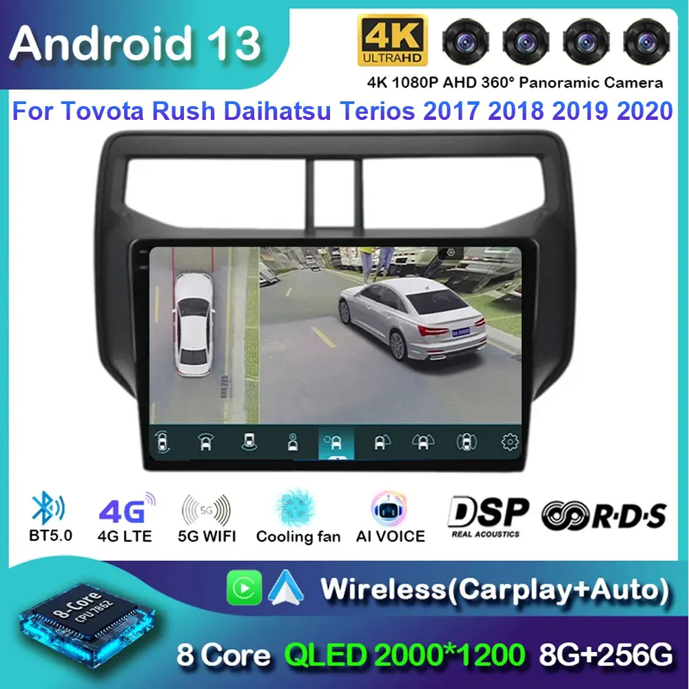 

Android 13 Carplay Car Radio For Toyota Rush Daihatsu Terios 2017 2018 2019 2020 Navigation GPS Multimedia Player stereo BT wifi