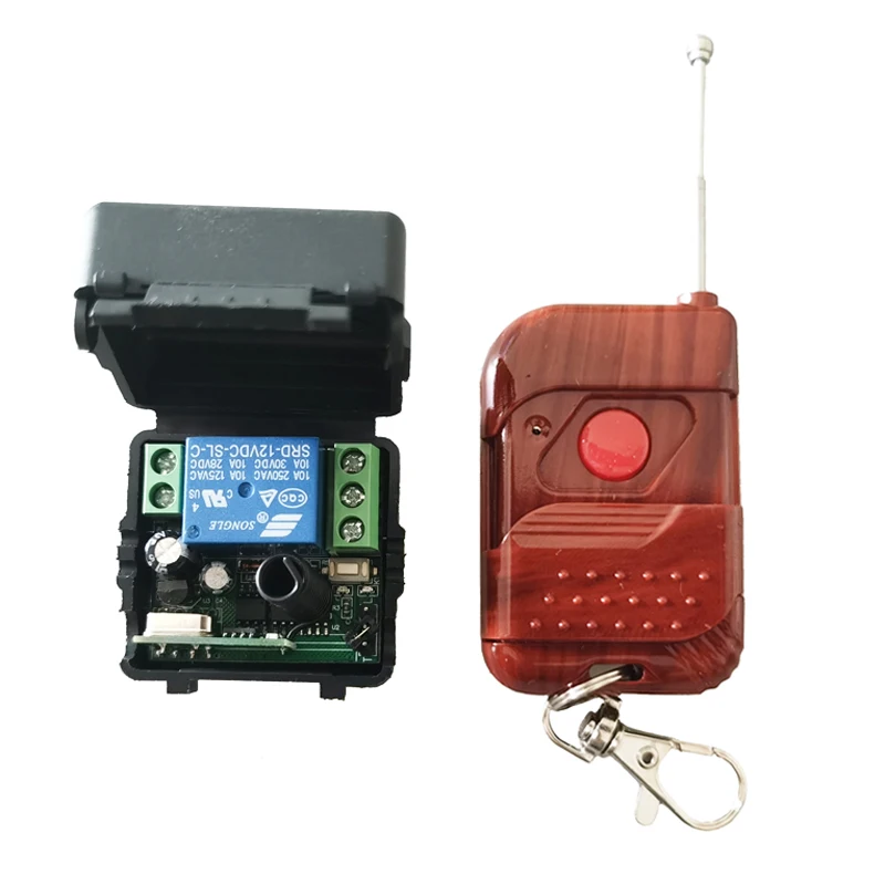 DC 12V 10A 1CH Channel Wireless RF Remote Control Switch Transmitter Receiver Inching Means Momentary Model Access Control sleeplion dc 12v 10a relay 15ch circuit board wireless rf remote control switch 2 transmitter receiver