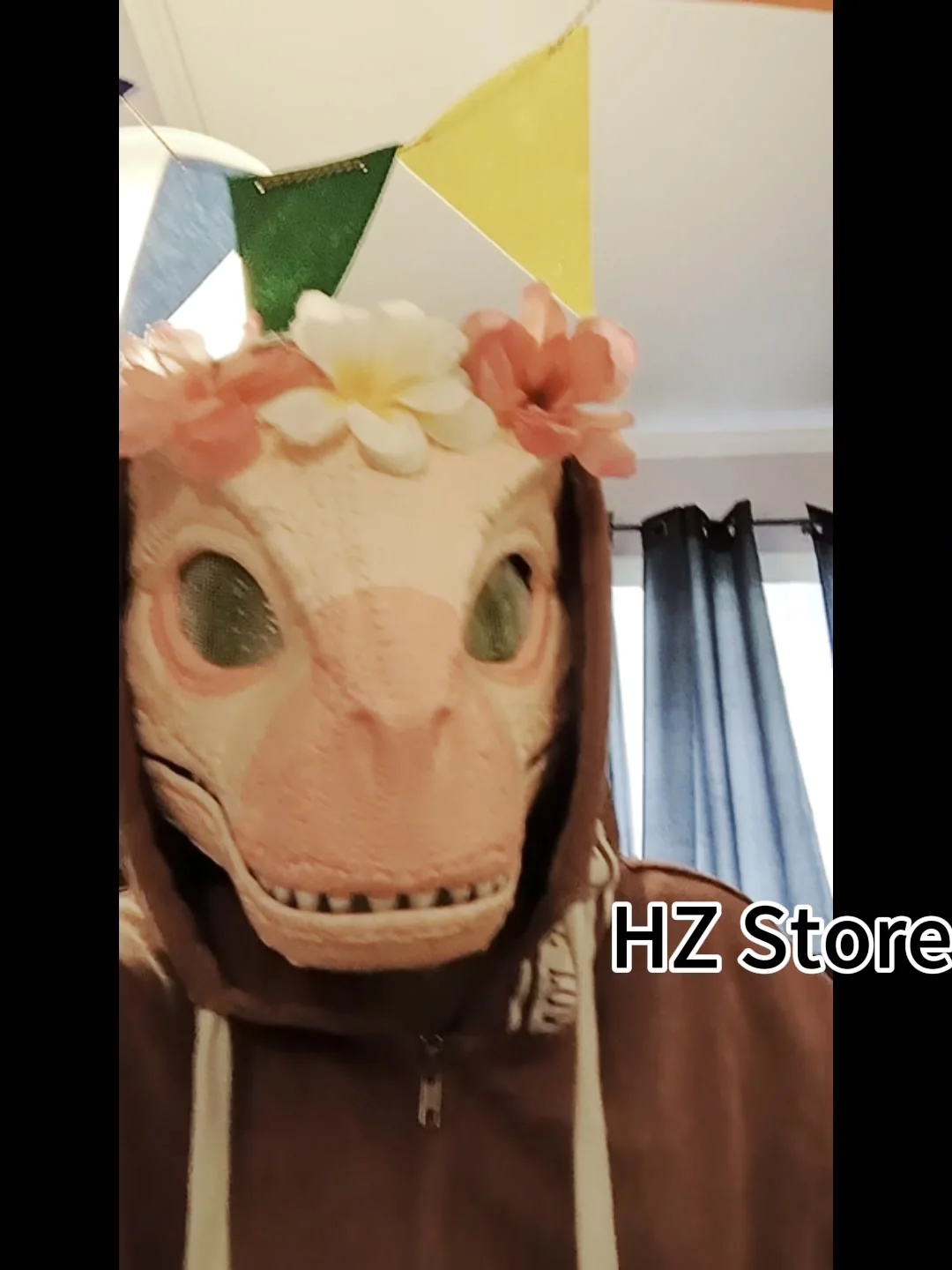 Dino-masker, dino-masker, beweegbaar kaak-kin, beweegbaar draakmasker, dierenmasker, theriaans