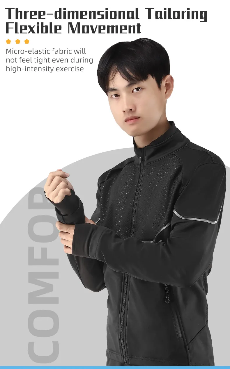 WEST RADFAHREN Winter Thermische Radfahren Set Fahrrad Jacke Kleidung Hosen Outdoor Sport Anzug Winddicht Mantel Rennrad Männer Sportswear – Detail 6