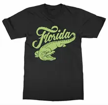 

America Patriot Capital Florida Alligator T-Shirt. Summer Cotton Short Sleeve O-Neck Mens T Shirt New S-3XL
