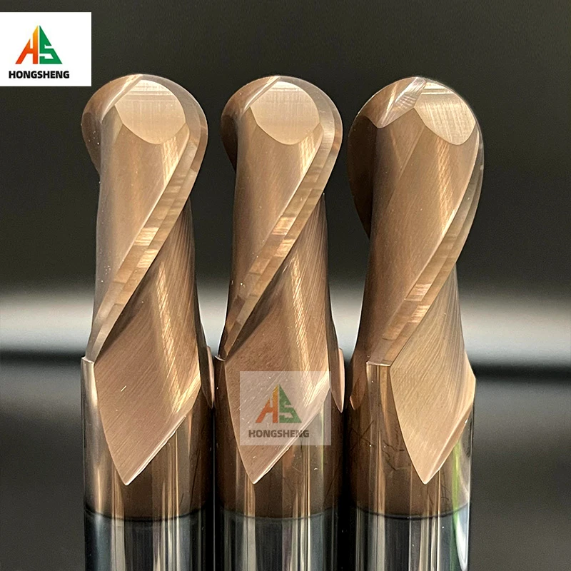 카바이드 볼 노즈 엔드 밀, HRC55 2 플루트 텅스텐 스틸 커터, CNC 라우터 비트 밀링 공구, R0.5 R1 R2 R3 R4 R5 R6 절단 공구