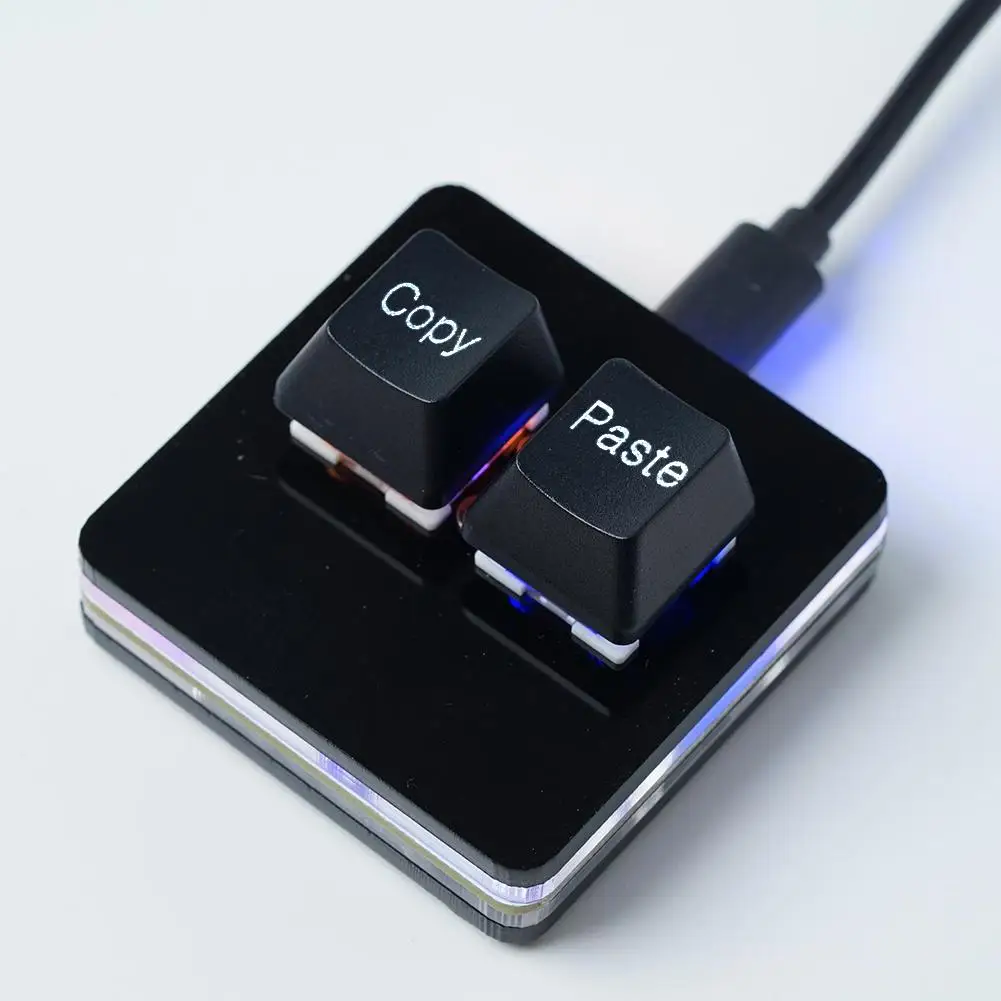 Copia E Incolla 2 Tasti Rgb Mini Tastiera Tastiera Da Ufficio Tastiera Meccanica Personalizzata Cablata Usb Per Giochi Per Pc Portatile Windows