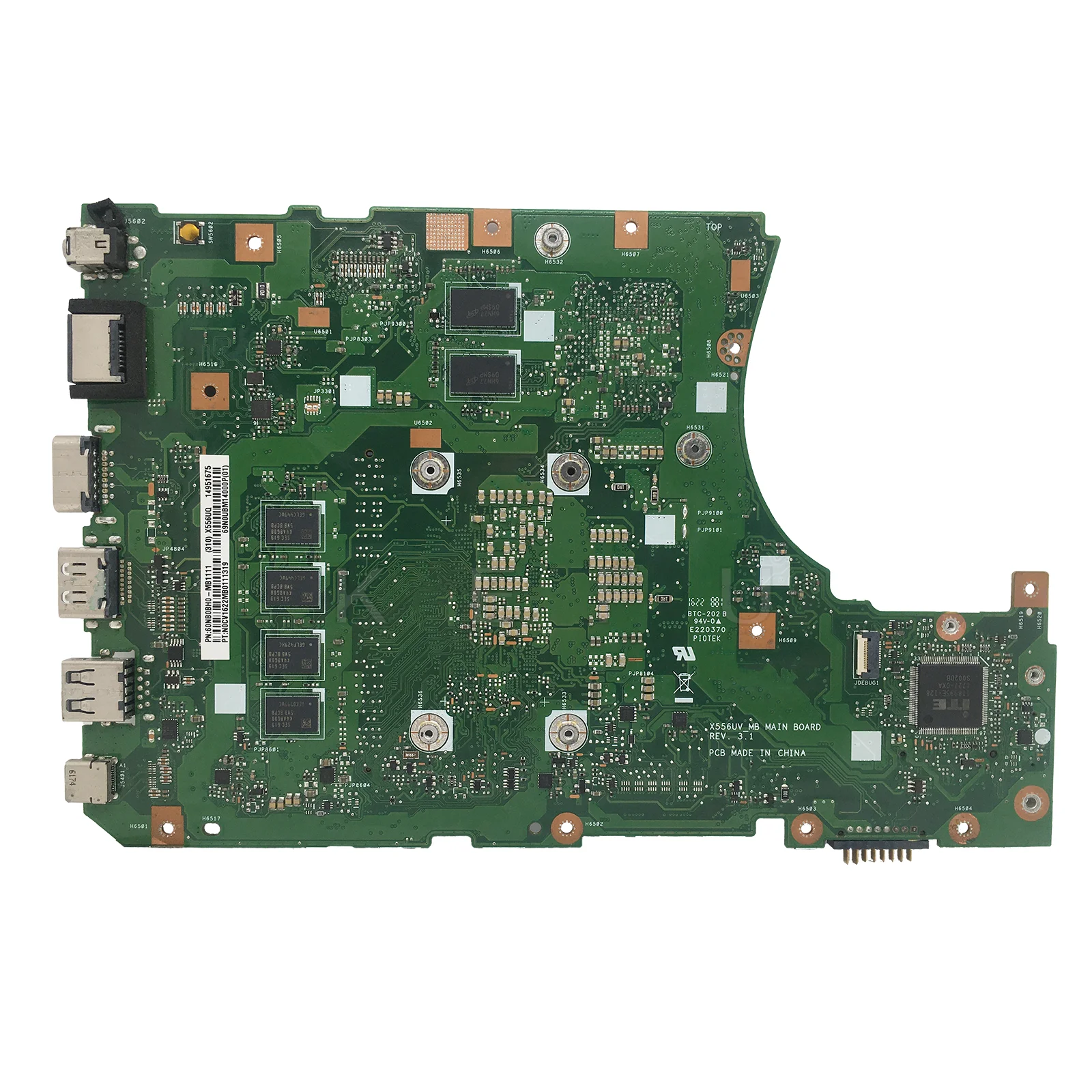 X556UV Mainboard For ASUS A556U X556UQ X556URK X556UJ X556UQK