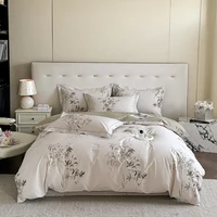 Nouvel ensemble de literie en coton égyptien 3 pièces, design imprimé de haute qualité, comprenant 1 housse de couette et 2 taies d'oreiller, doux, plusieurs tailles disponibles 1