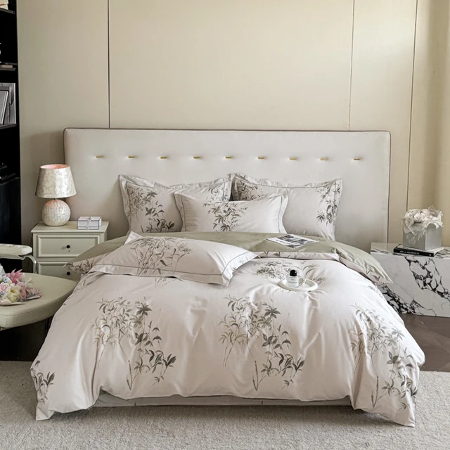 Nouvel ensemble de literie en coton égyptien 3 pièces, design imprimé de haute qualité, comprenant 1 housse de couette et 2 taies d'oreiller, doux, plusieurs tailles disponibles 1