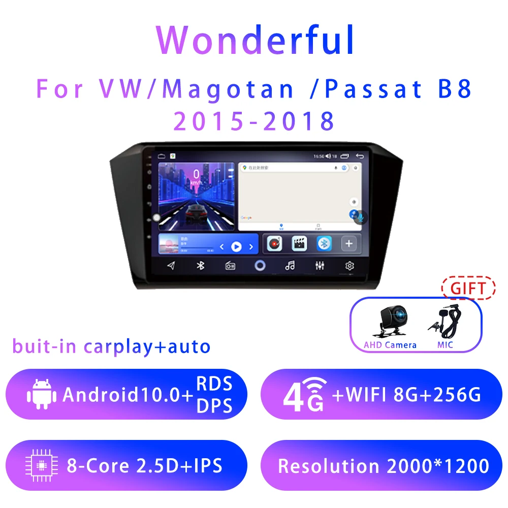 

Wonderful For VW/Magotan /Passat B8 10inch Android10 5G wifi DSP Car stereo Radio Multimedia Video Player GPS Navigation