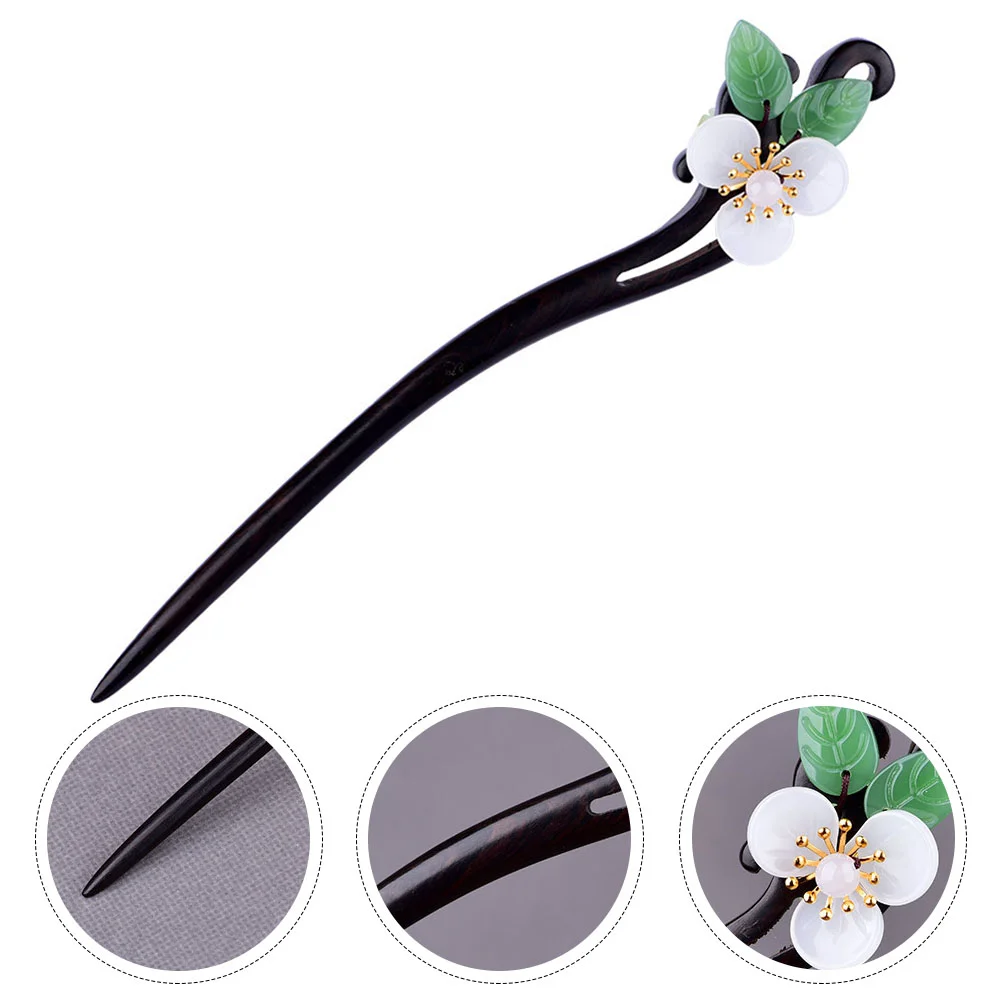 

Hairpin Simple Decorative Flowers Creative Stick Outdoor Accessory Bamboo Ebony