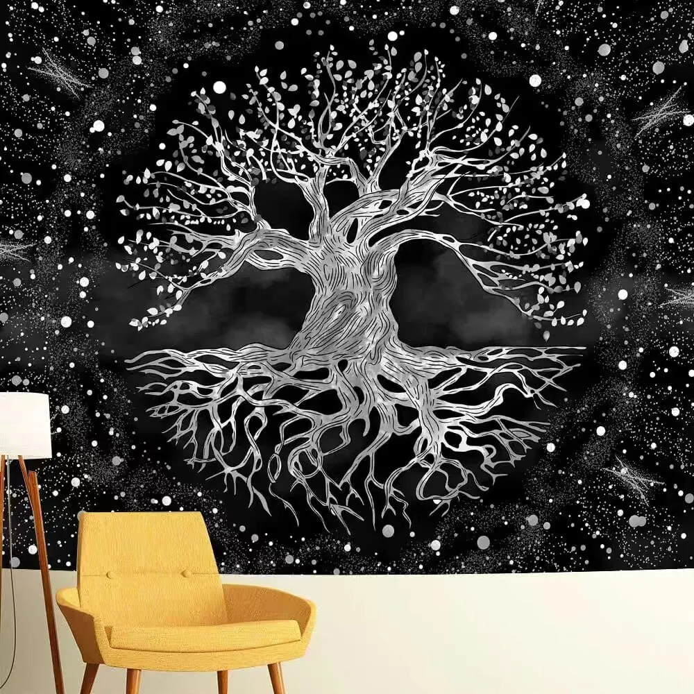 A Set Of Bohemian Style Tree Of Life Sun And Moon Elements Tapestry Decor Tapestry Decor