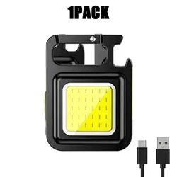 Compact USB Rechargeable LED Keychain Lantern - Multifunctional Portable Camping and Outdoor Work Light - 1Pack