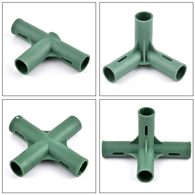 19mm Plastic Gardening Frame Edging Corner Connector Plant Flower Stand Joint DIY Garden Greenhouse Frame Support Rod Adapter Plant Support Connector