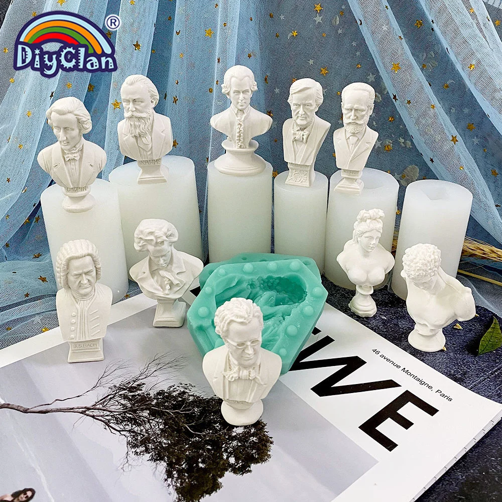 20 Stile Simulation Figur Statue Silikonform Göttin David Musiker Griechenland Statue für DIY Harz Gips Kerzenherstellung Form – Detail 1