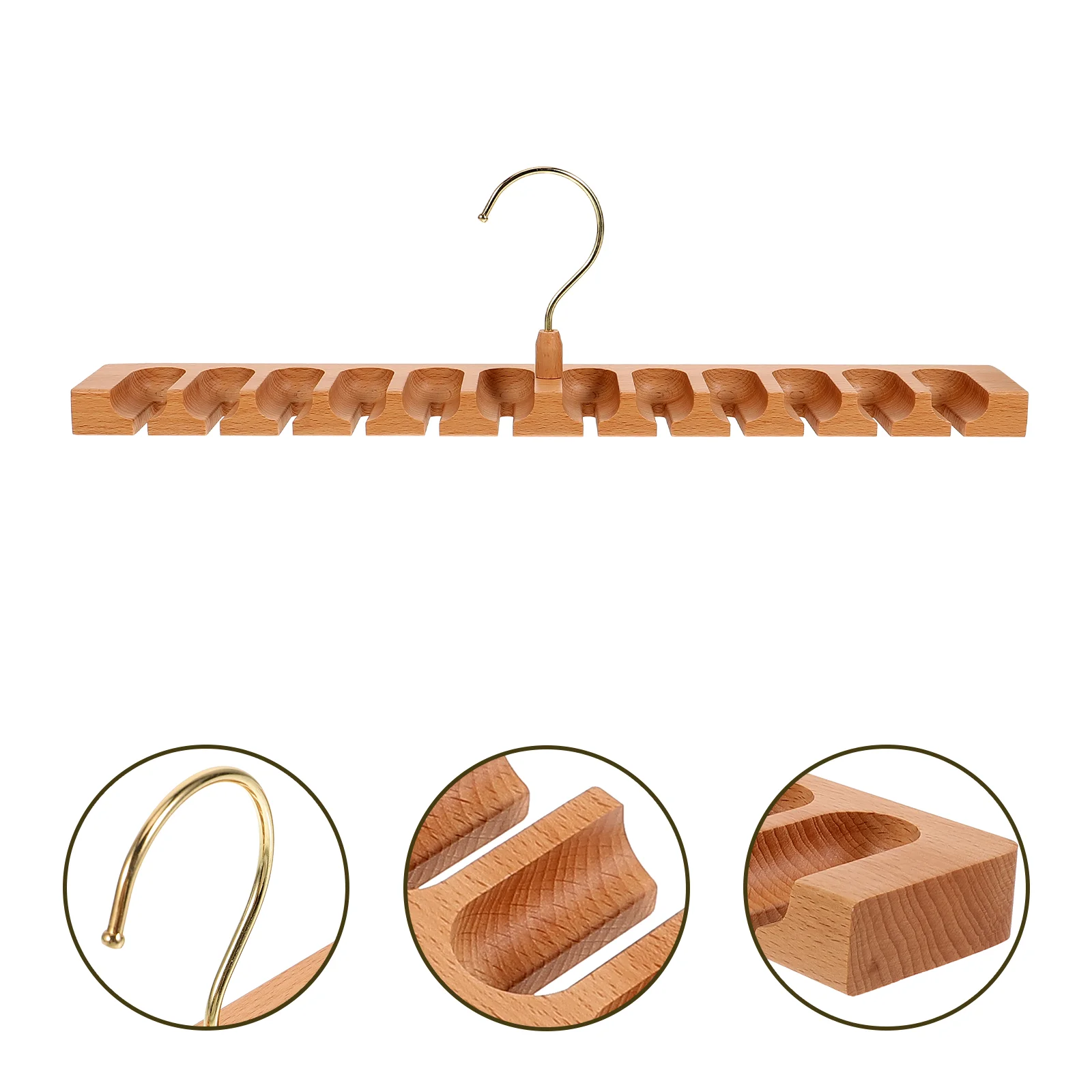 

Durable Belt Holder for Closet Shelf Portapotty Hanger Rack Organizer Men Wooden Organzier