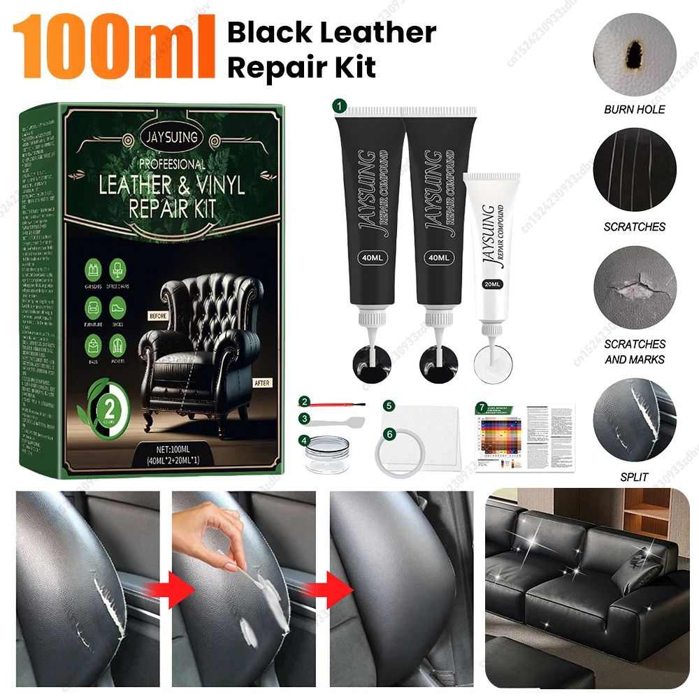 Plastic Restorer Leather Repair Gel Leather Plastic Repair Wax Leather Filler Paste Leather Repair Patches Leather Repair Kit Leather Repair Paste Leather Repair Glue Leather Coating Spray Leather Care Easily Repair Black Leather & Vinyl Repair Kit Color Restorer for Couches Furniture Car Seats Purse Jacket