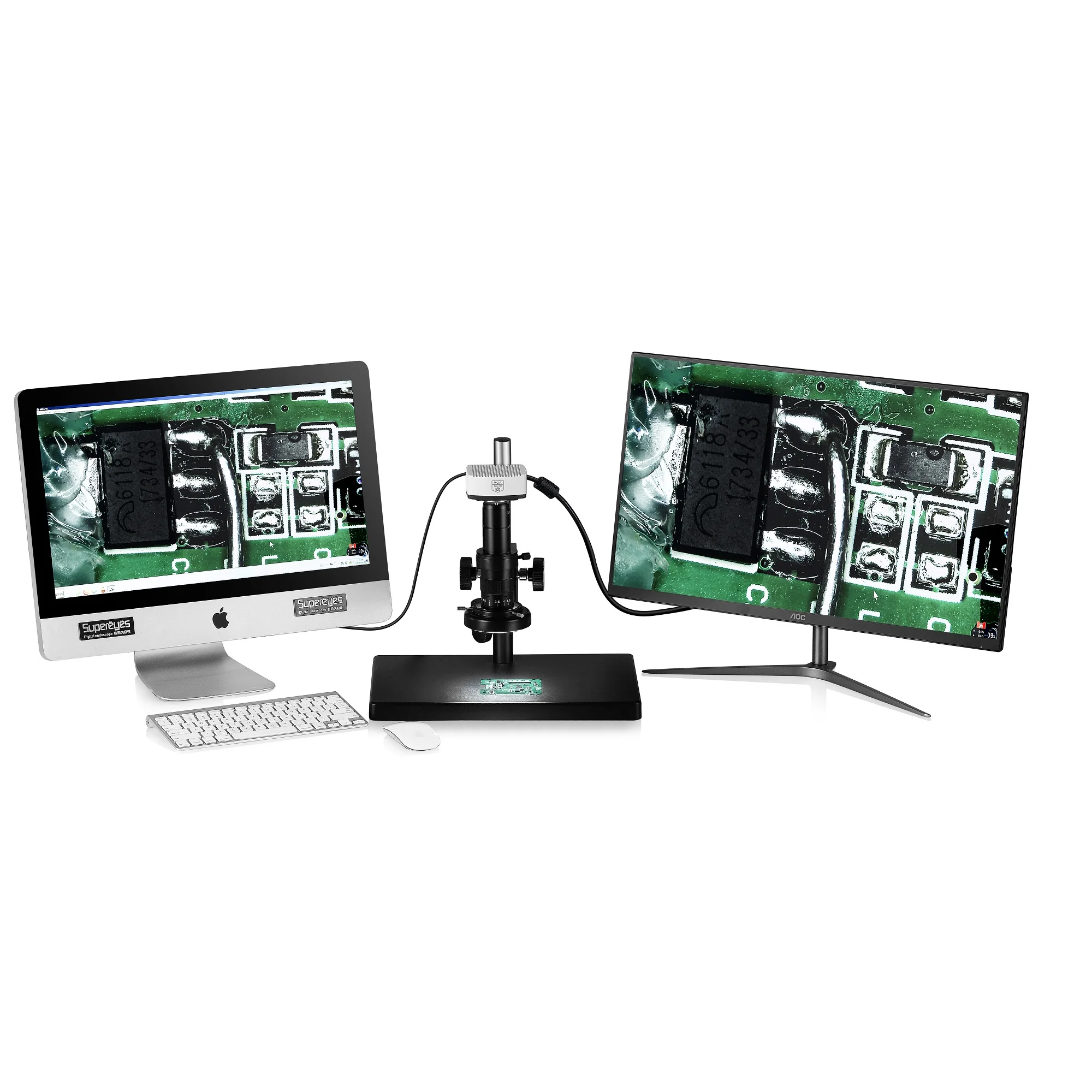 

1080P Circuit Board Test Soldering Inspection VGA Industrial Digital Video Microscope for VGA Screen LCD