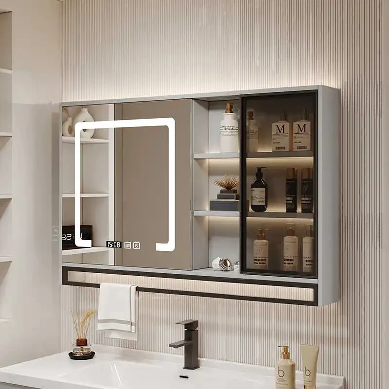 Mirror Cabinet Washstand Storage Vanity Antifog Large Capacity Mirror Cabinet Shelves Furniture Arredo Bagno