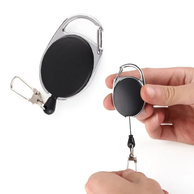 

Retractable Pull Badge Reel Zinc Alloy ABS Plastic ID Lanyard Name Tag Card Badge Holder Reels Recoil Belt Key Ring Chain Clips