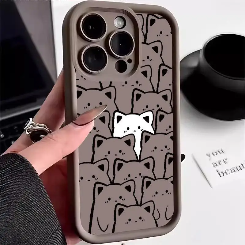 thumbnail image 1 of Funda para Iphone 11 12 13 14 15 Pro Max 7 8 SE 2022 XR X XS Max 12 Mini funda suave pareja Linda protección completa, 1 of 5