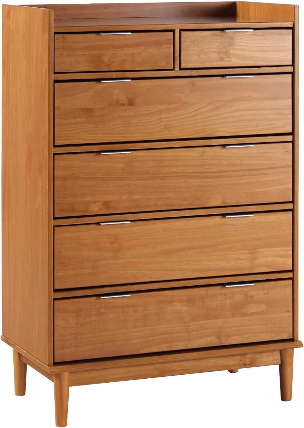

Современный поднос Walker Edison Blythe Mid-Century-Top из массива дерева с 6 ящиками, 30 дюймов, карамельный-т