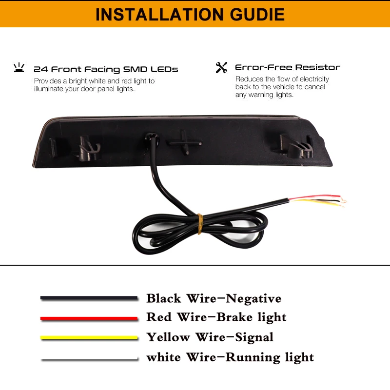 ATROVI Smoked LED Rear Bumper Reflector Lights For 2015-2017 Ford Mustang - 3-in-1 Brake/Turn/Running Light - View #3